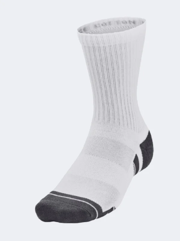 Steals and Deals Under Armour Performance Unisex Training Sock White/Pitch Grey