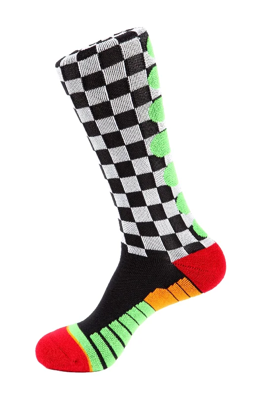 Weekend Savings Fiesta Chechker Flag Athletic Socks