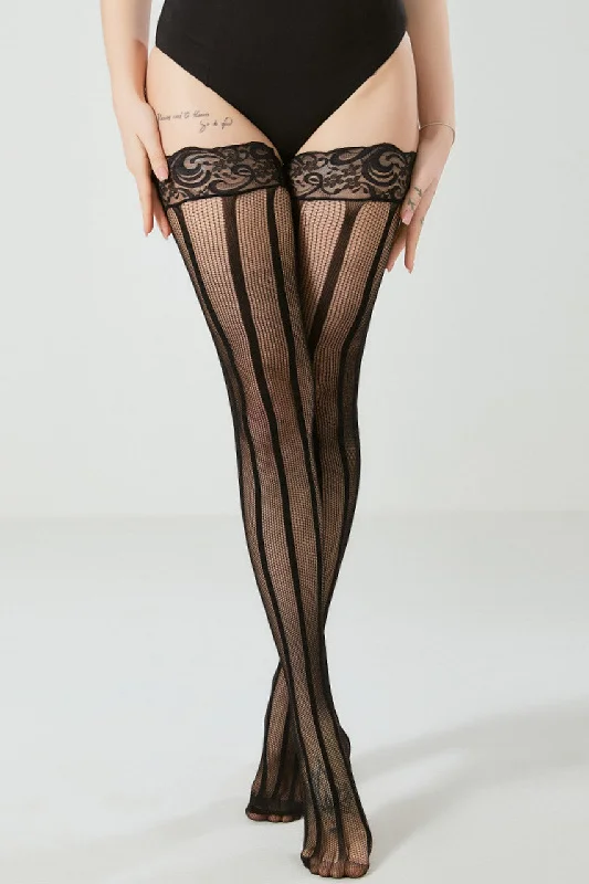 Unbeatable Prices Vertical Striped Thigh Highs