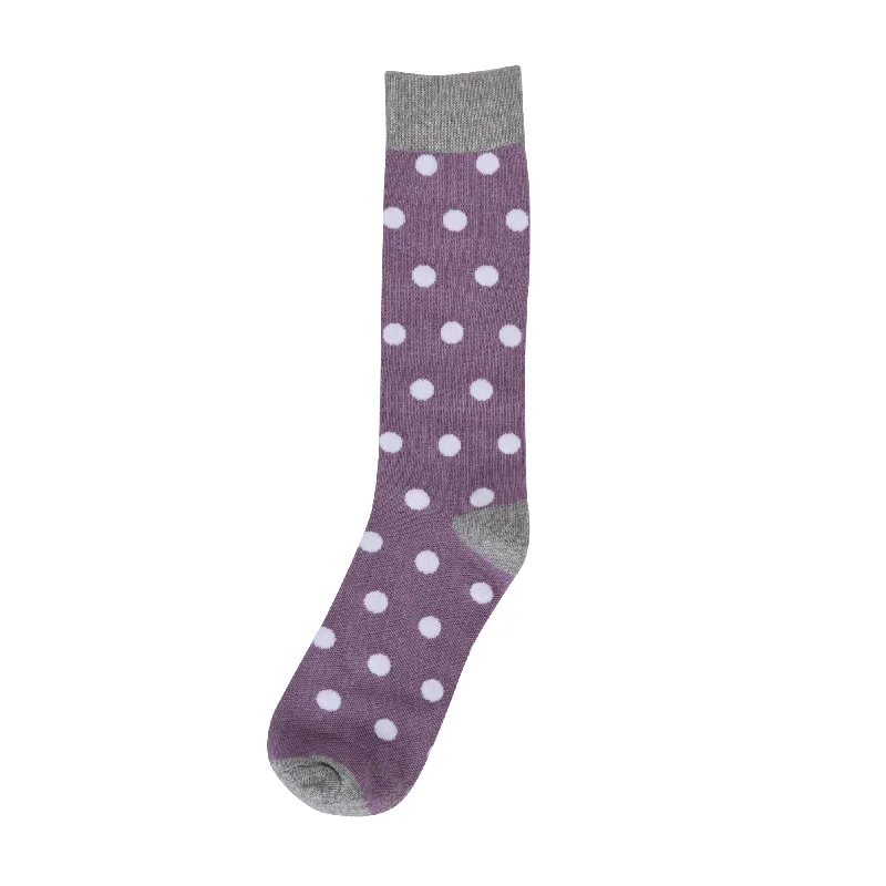 Super Deal Wisteria Purple with White Polka Dot Socks