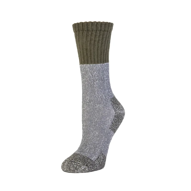 Wmns. Alpine - Heavy Duty Cushioned Organic Cotton Boot Socks - Olive